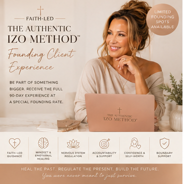 Faith-based founding client coaching experience by Christina Izokovic featuring the Faith-Led Authentic Izo Method™ for emotional healing and mindset transformation
