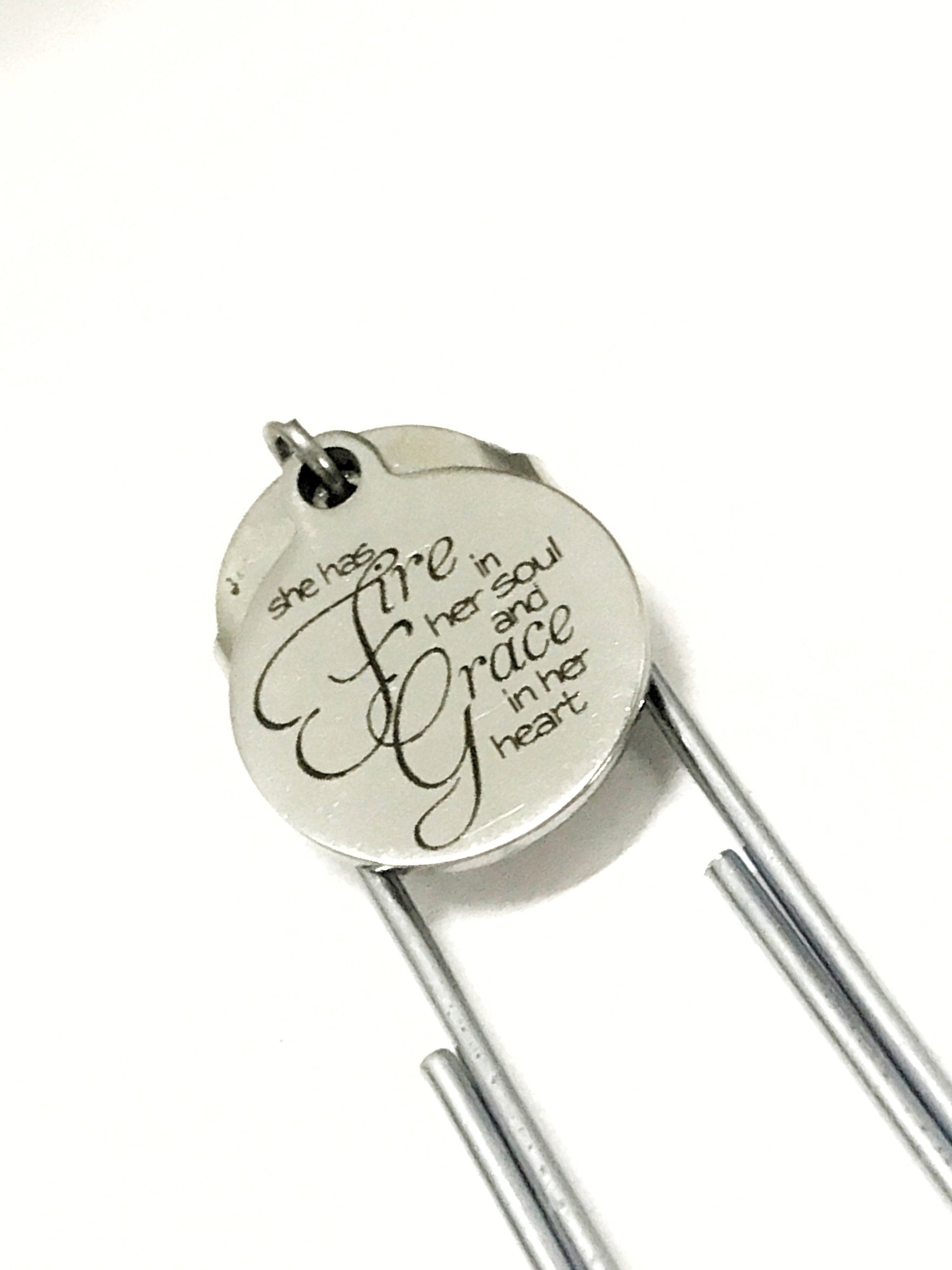 "She Has Fire In Her Soul & Grace In Her Heart" – Christian Bookmark Gift