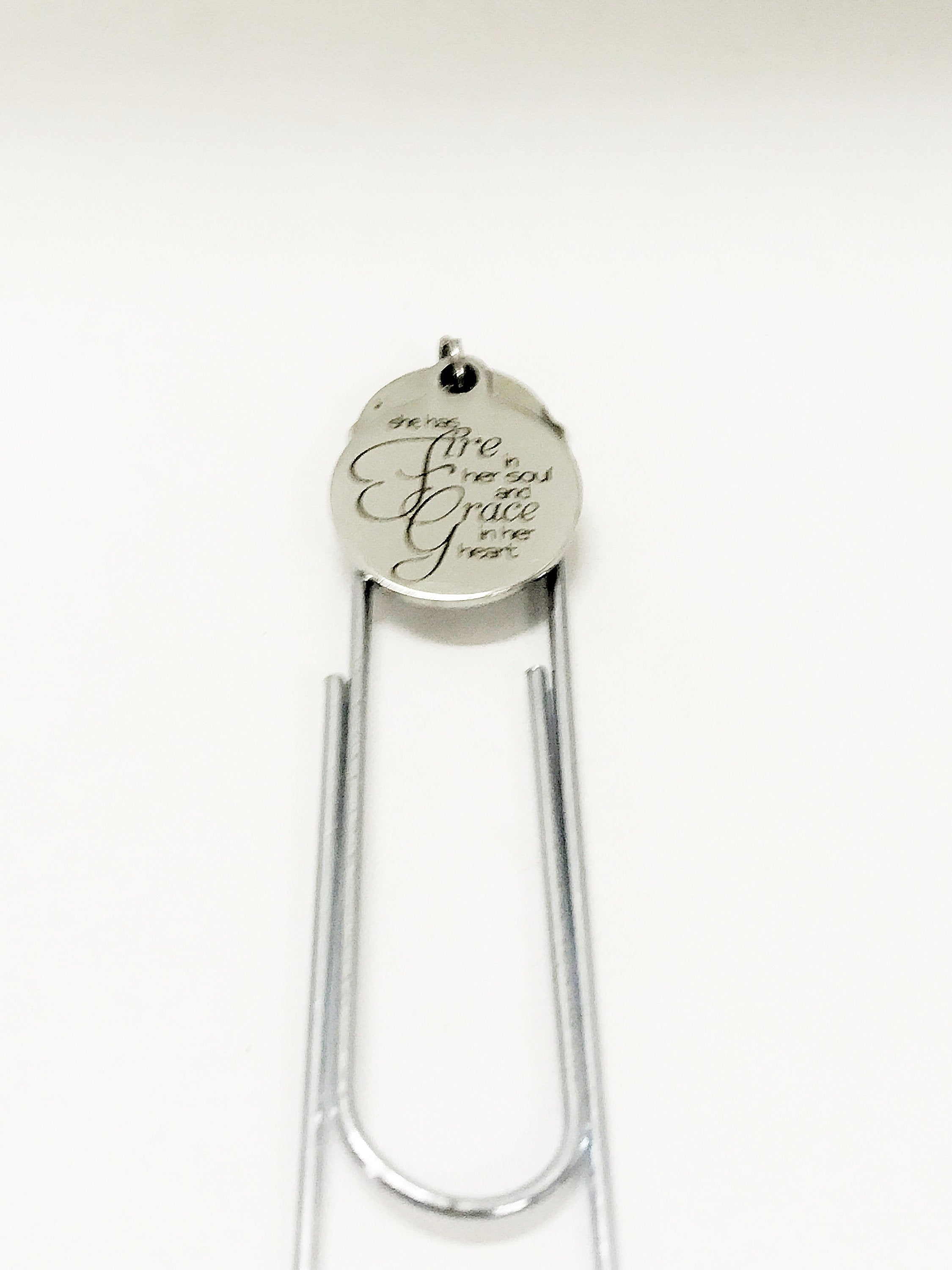 "She Has Fire In Her Soul & Grace In Her Heart" – Christian Bookmark Gift