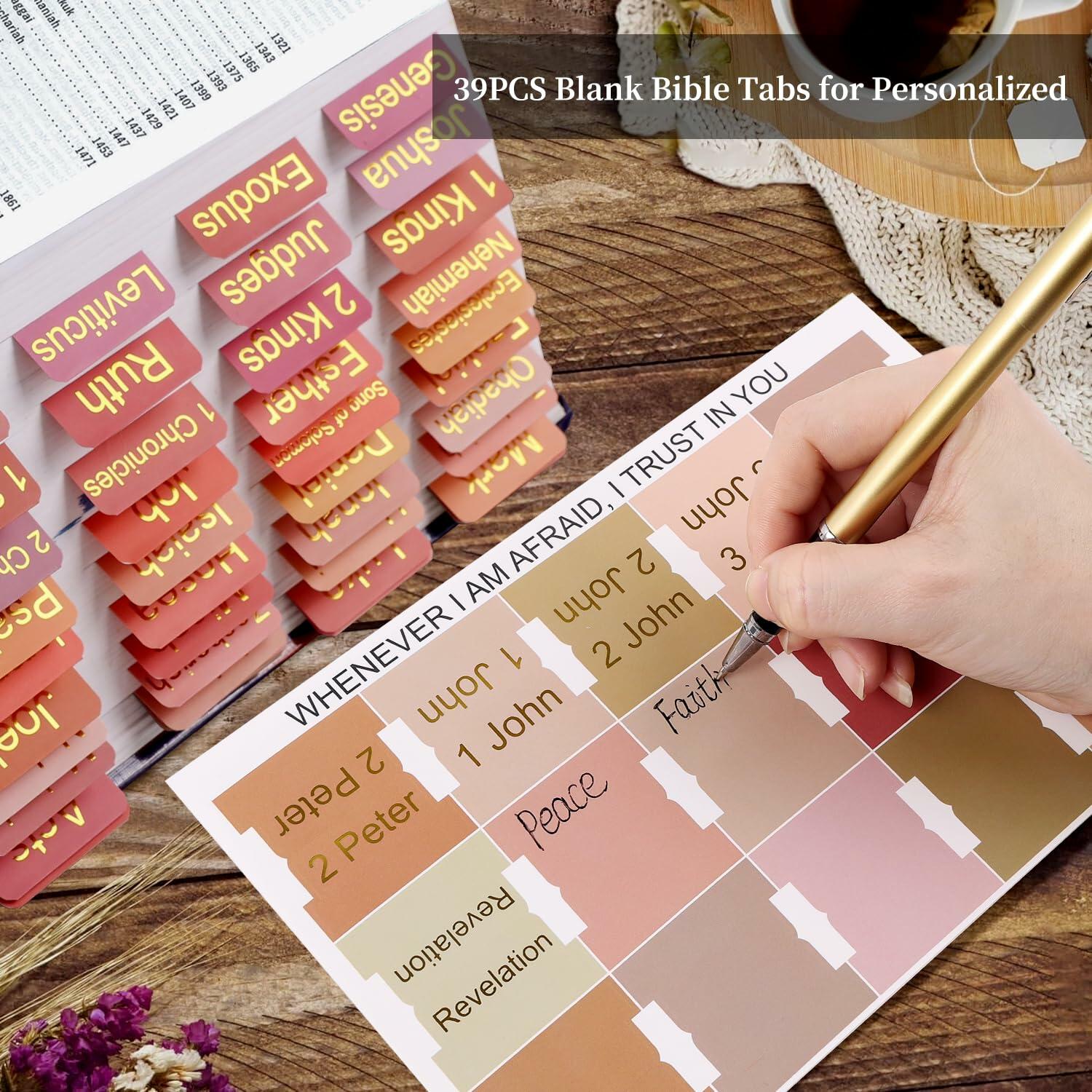 Laminated Bible Tabs – 105 PCS Gold Foil Large Print for Women & Men