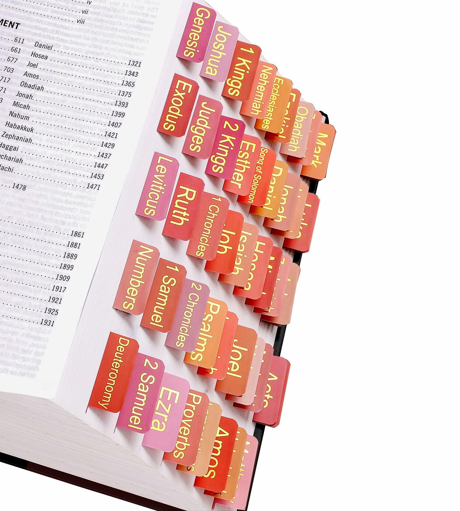 Laminated Bible Tabs – 105 PCS Gold Foil Large Print for Women & Men